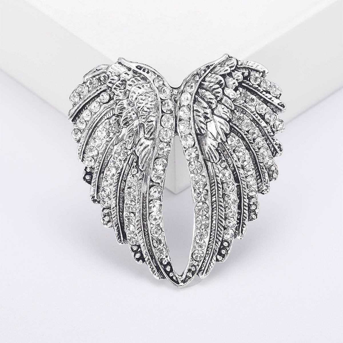 Retro Wing Brooch Decorative Alloy Rhinestone Fashion Accessory