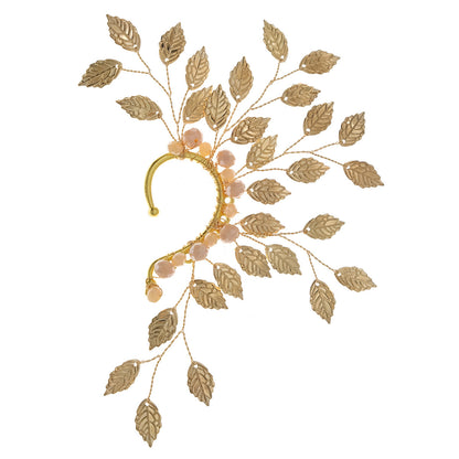 Crystal Leaf Ear Cuffs Vintage Style Clip-On Earrings