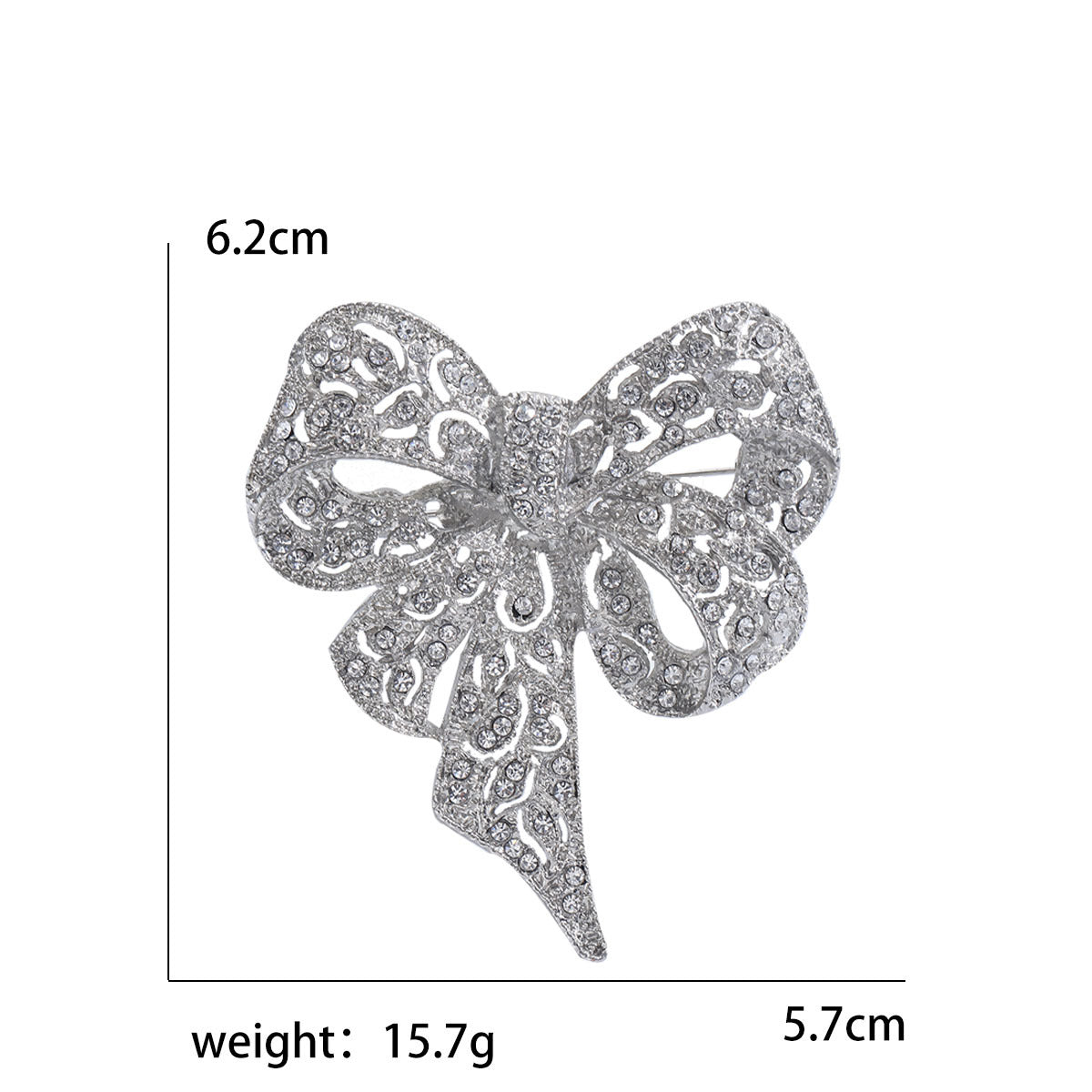 Rhinestone Big Bow Brooch Vintage Fashion Accessory