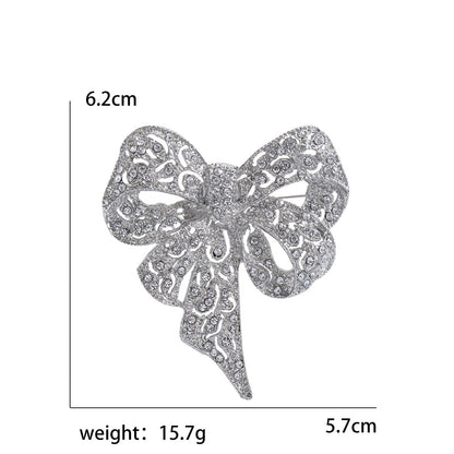 Rhinestone Big Bow Brooch Vintage Fashion Accessory