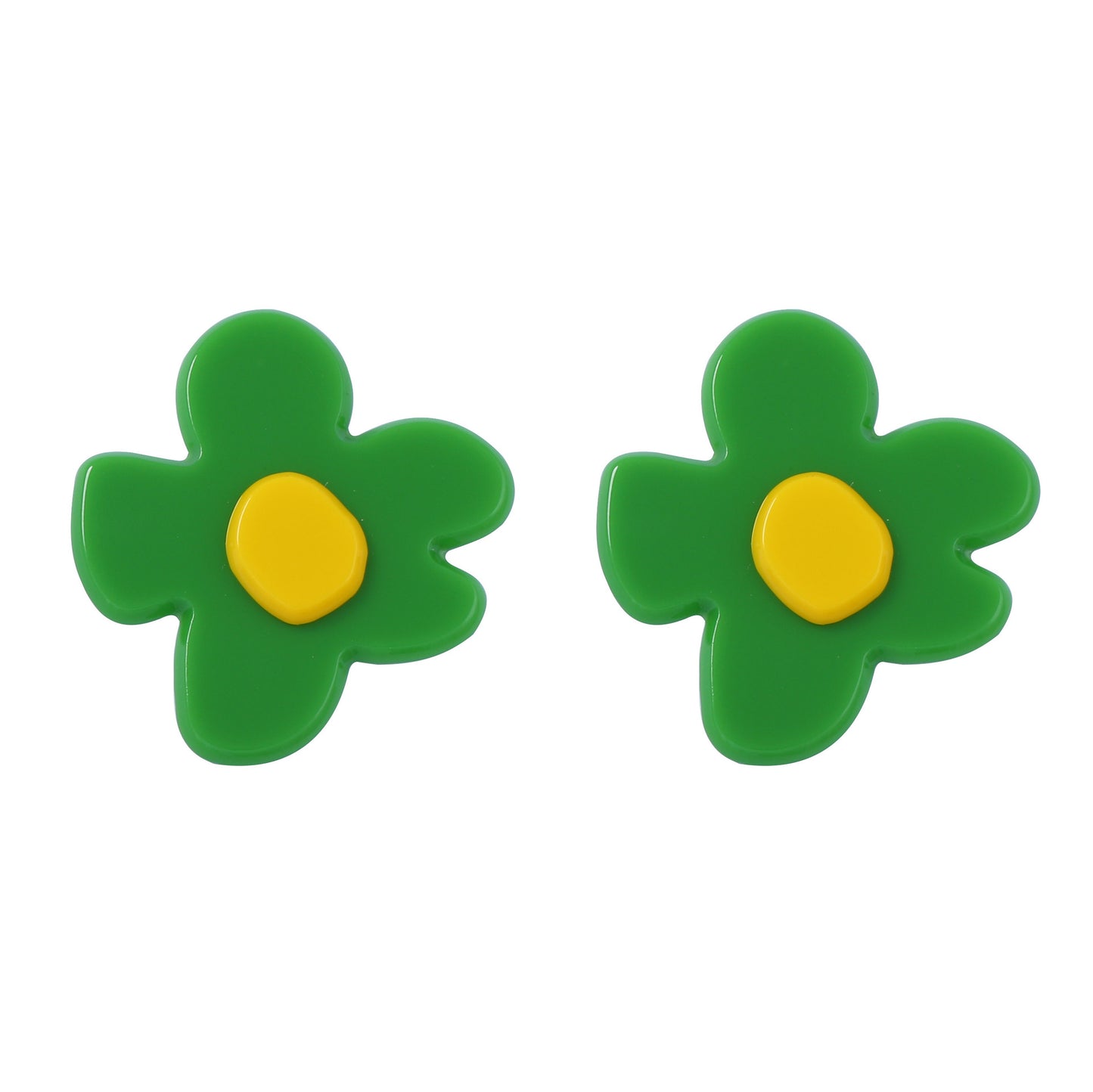 Acrylic Cartoon Flower Stud Earrings Lightweight Commuter