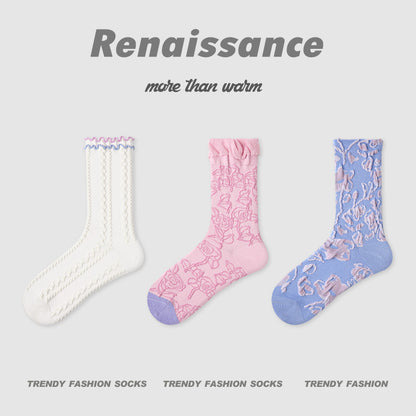 Socks Renaissance Animal Cartoon Combed Cotton Casual
