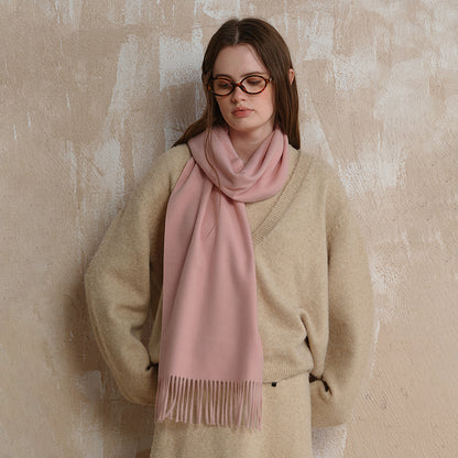 Classic Wool Scarf with Tassels for Men and Women