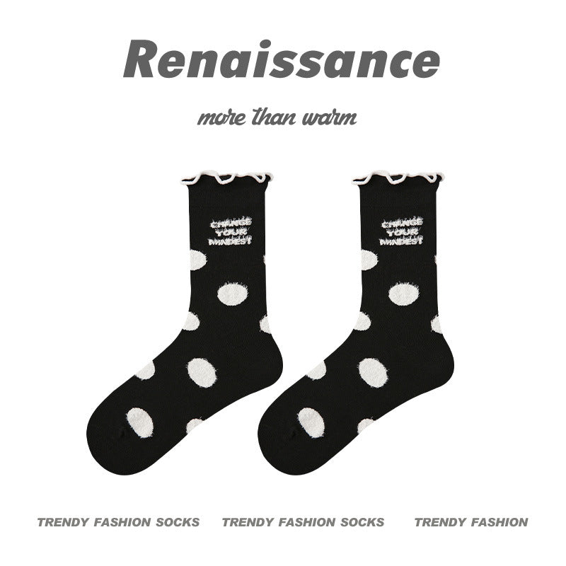 Renaissance Embossed Mid Calf Cotton Socks