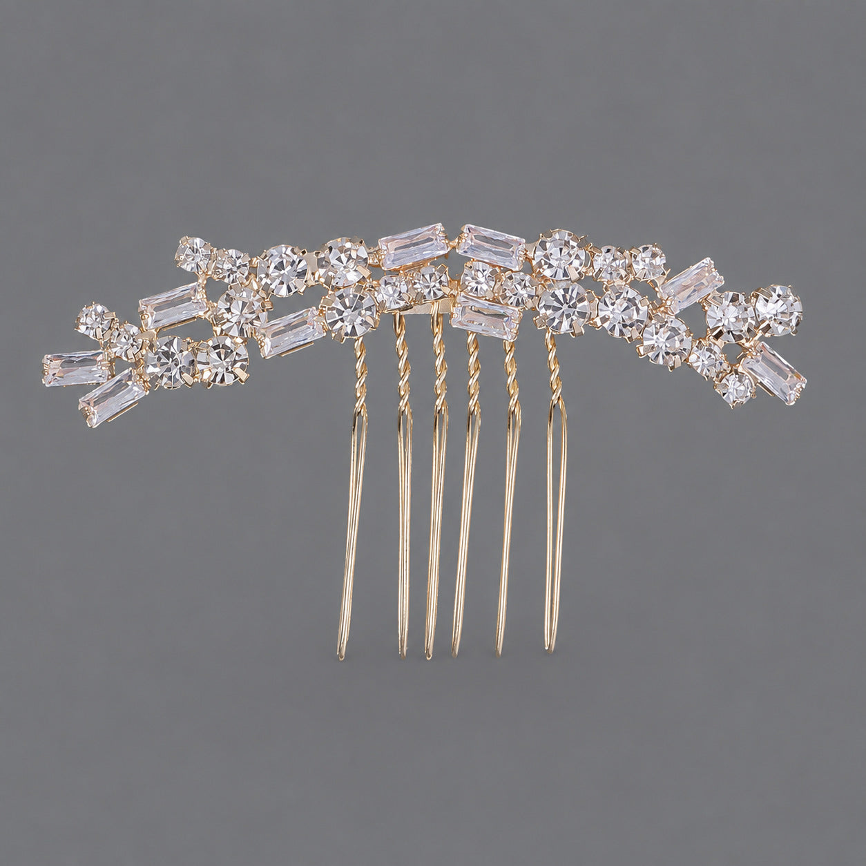 Vintage Floral Zircon Hair Comb Elegant Bridal Headpiece