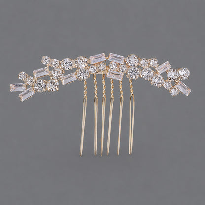 Vintage Floral Zircon Hair Comb Elegant Bridal Headpiece