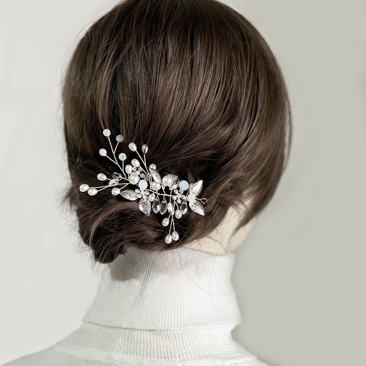 Crystal Floral Hairband Pearls Wedding Hairpiece