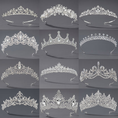 Luxury Rhinestone Princess Crown Headpiece for Birthdays and Weddings