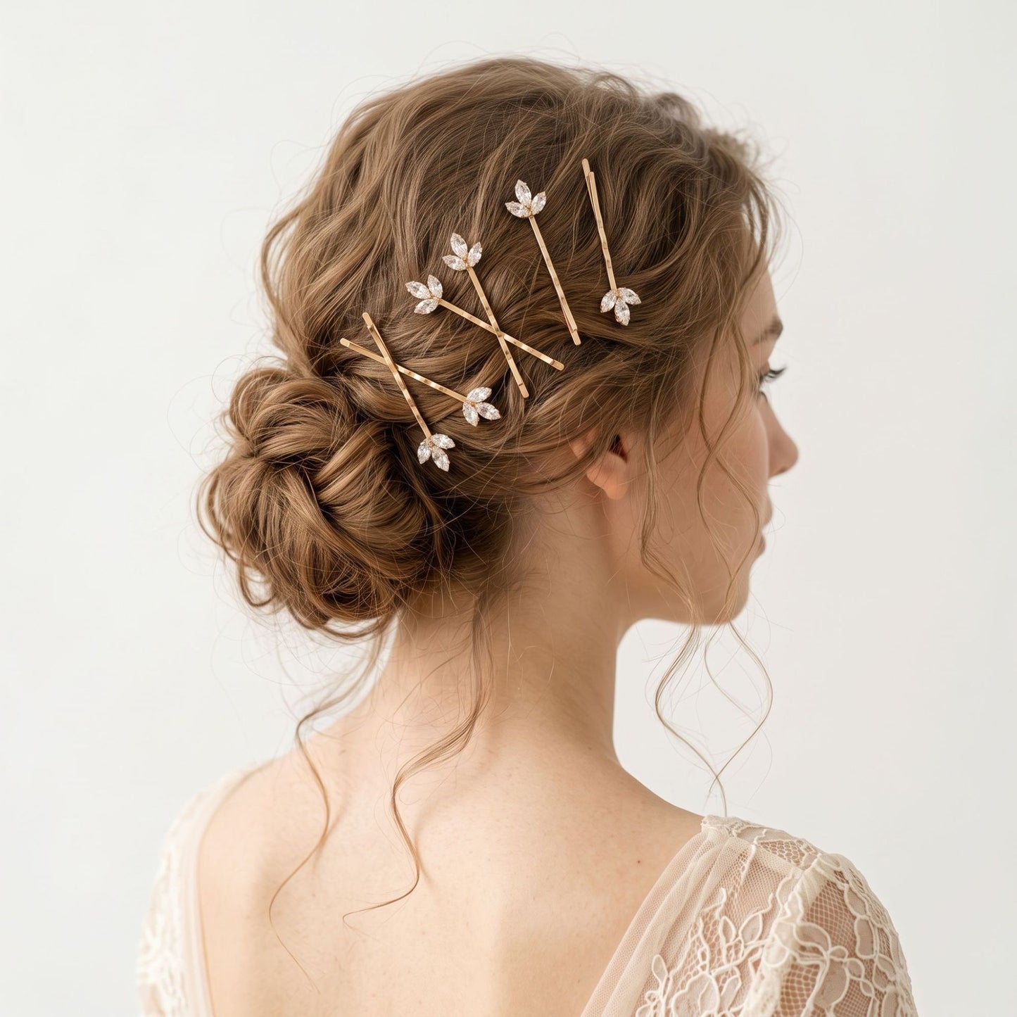Elegant Floral Zircon Hairpin Set for Women