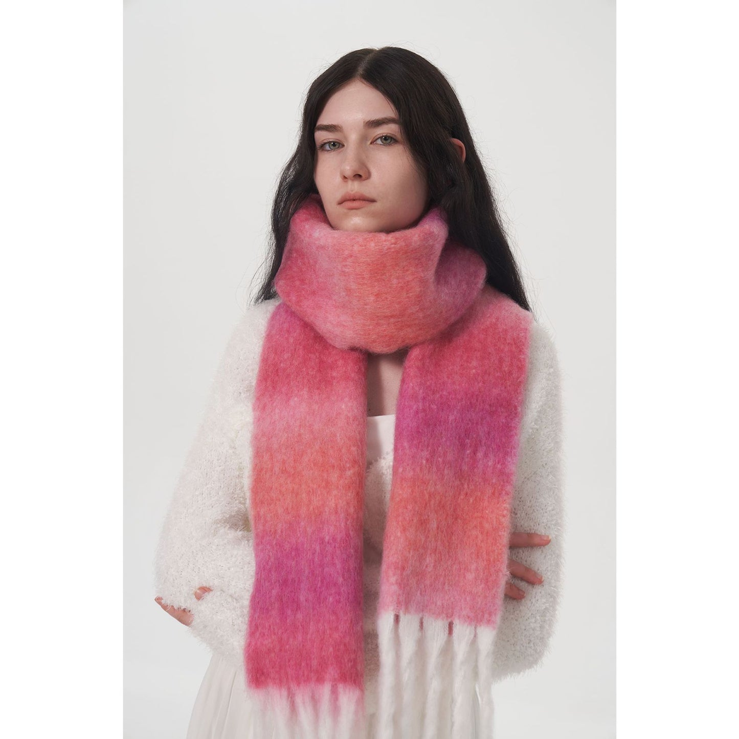 Gradient Wool Scarf for Women Elegant Casual Winter Wear