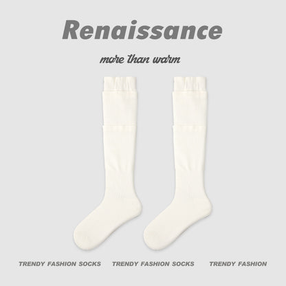 Socks Retro Color Block Moisture Wicking Nylon Mid Calf
