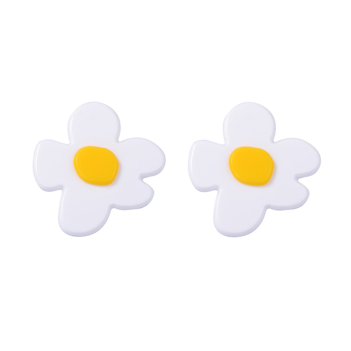 Acrylic Cartoon Flower Stud Earrings Lightweight Commuter