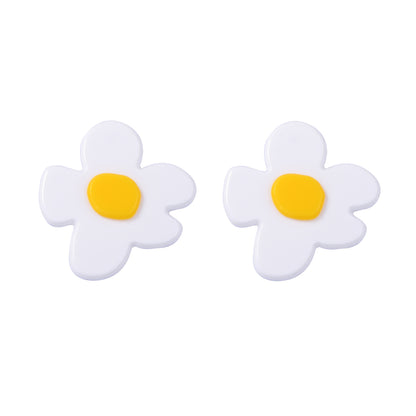 Acrylic Cartoon Flower Stud Earrings Lightweight Commuter