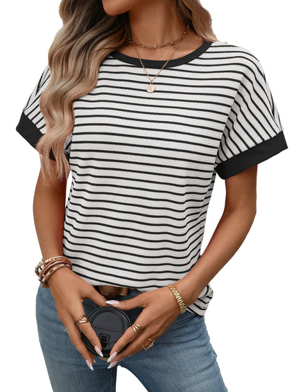 Casual Color Block Short Sleeve T-Shirt