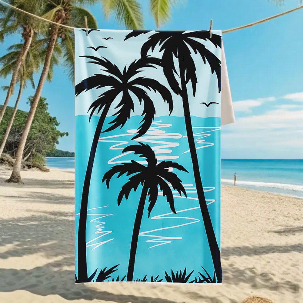 Customizable Turtle Print Beach Towel Ultra-Soft Microfiber Bath Towel