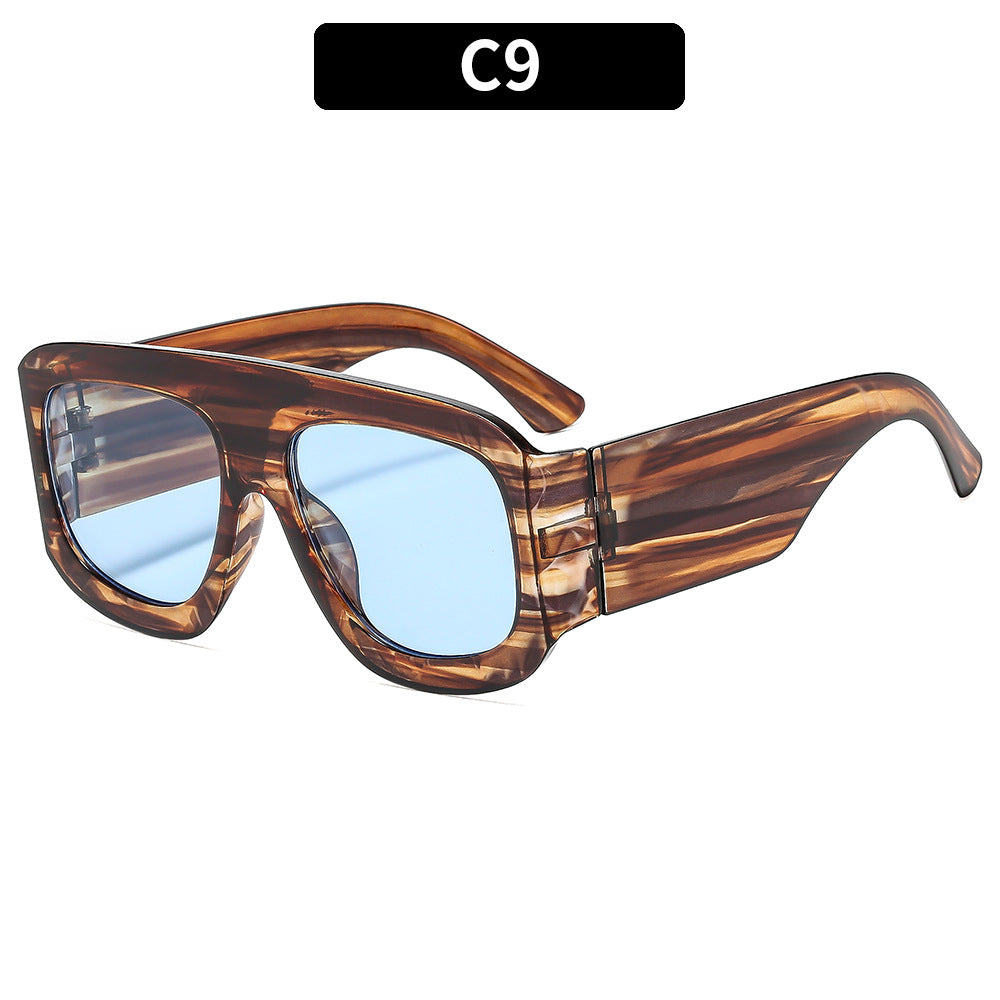 Trendy Square Frame Sunglasses UV400 Protection