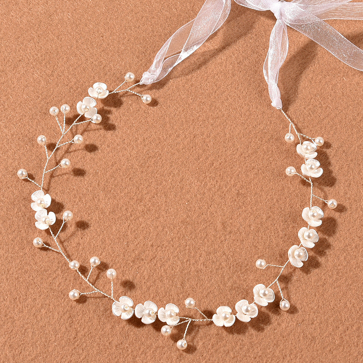 Handmade Pearl Floral Soft Bridal Headband