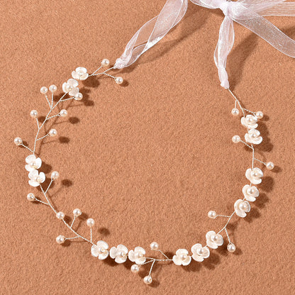 Handmade Pearl Floral Soft Bridal Headband