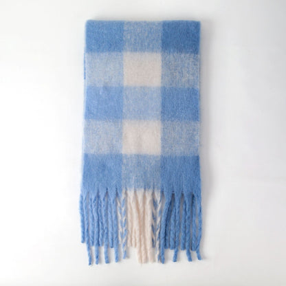 Trendy Plaid Scarf Plush Warm Women’s Shawl