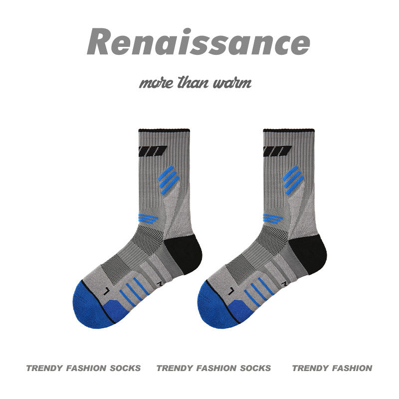 Combed Cotton Colorblock Sport Socks Moisture Wicking