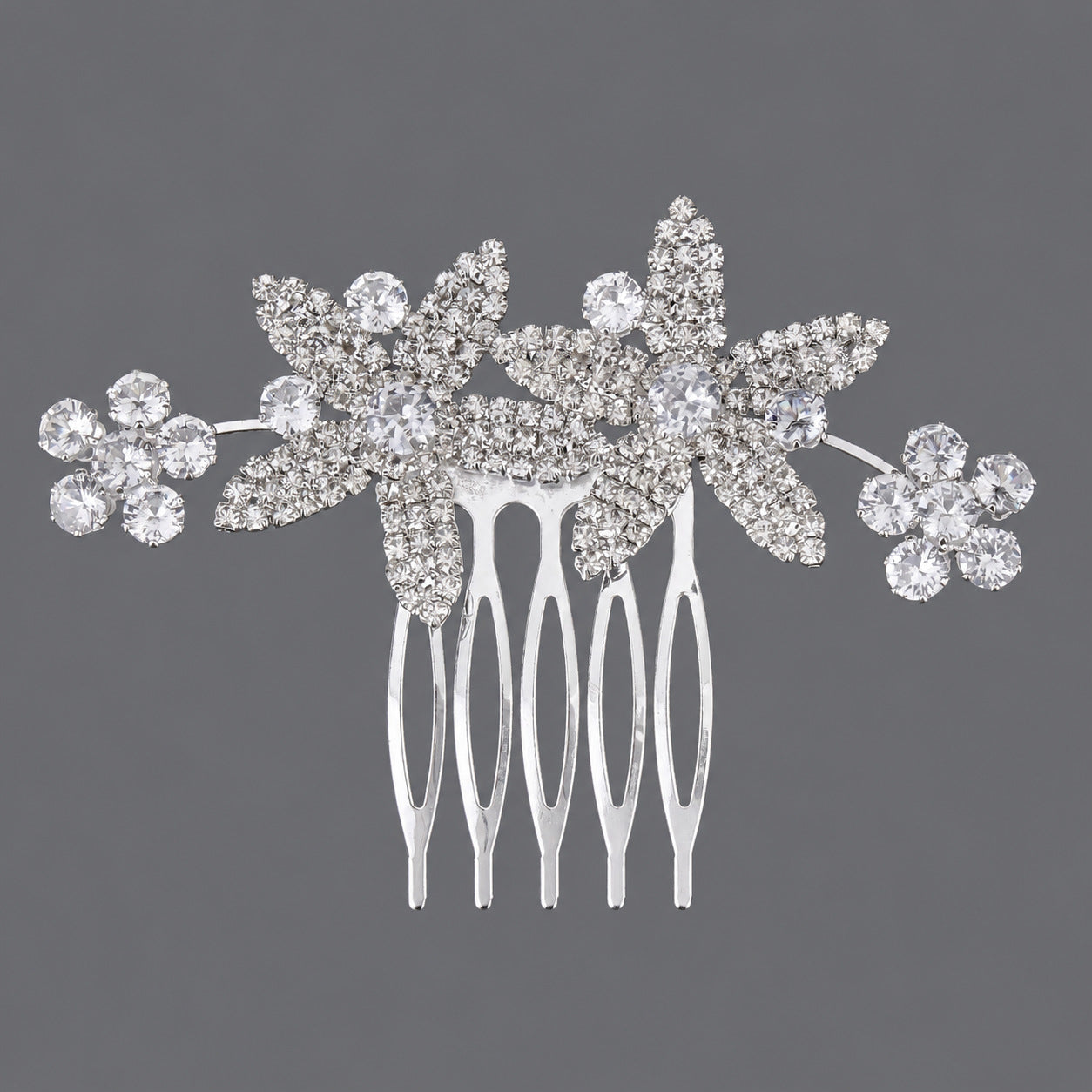 Vintage Floral Zircon Hair Comb Elegant Bridal Headpiece