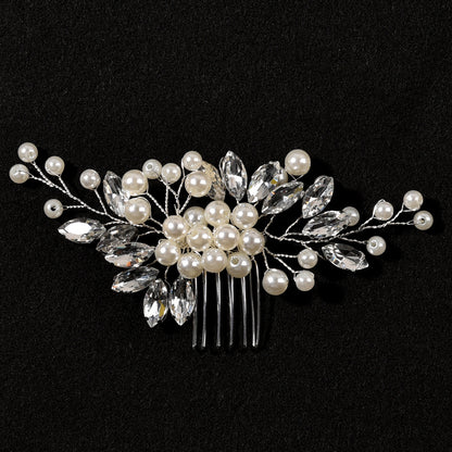 Bridal Pearl Rhinestone Hair Comb Wedding Hairpiece