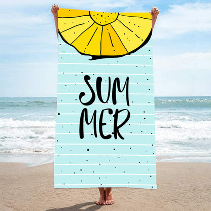 Customizable Turtle Print Beach Towel Ultra-Soft Microfiber Bath Towel