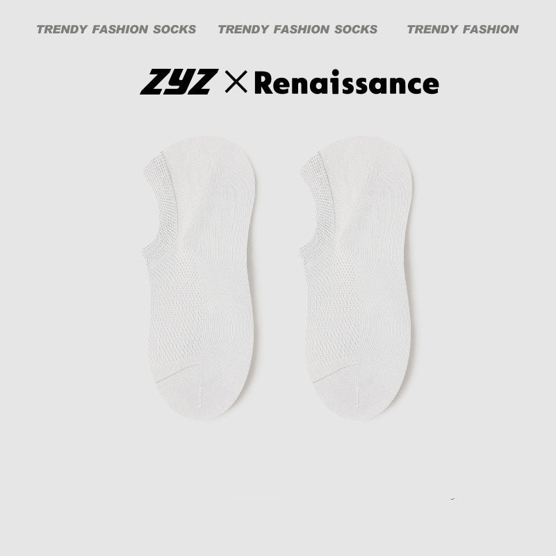 Men's No Show Mesh Cotton Socks Moisture Wicking