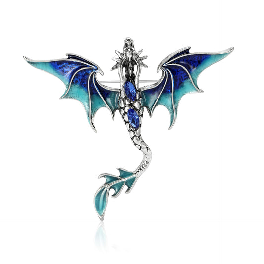 Elegant Enamel Dragon Brooch for Stylish Outerwear