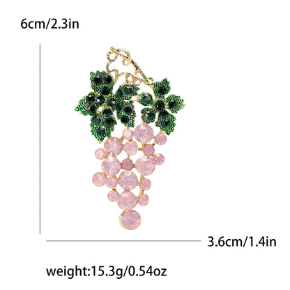 Trendy Rhinestone Grape Brooch Fashionable Women's Accessory