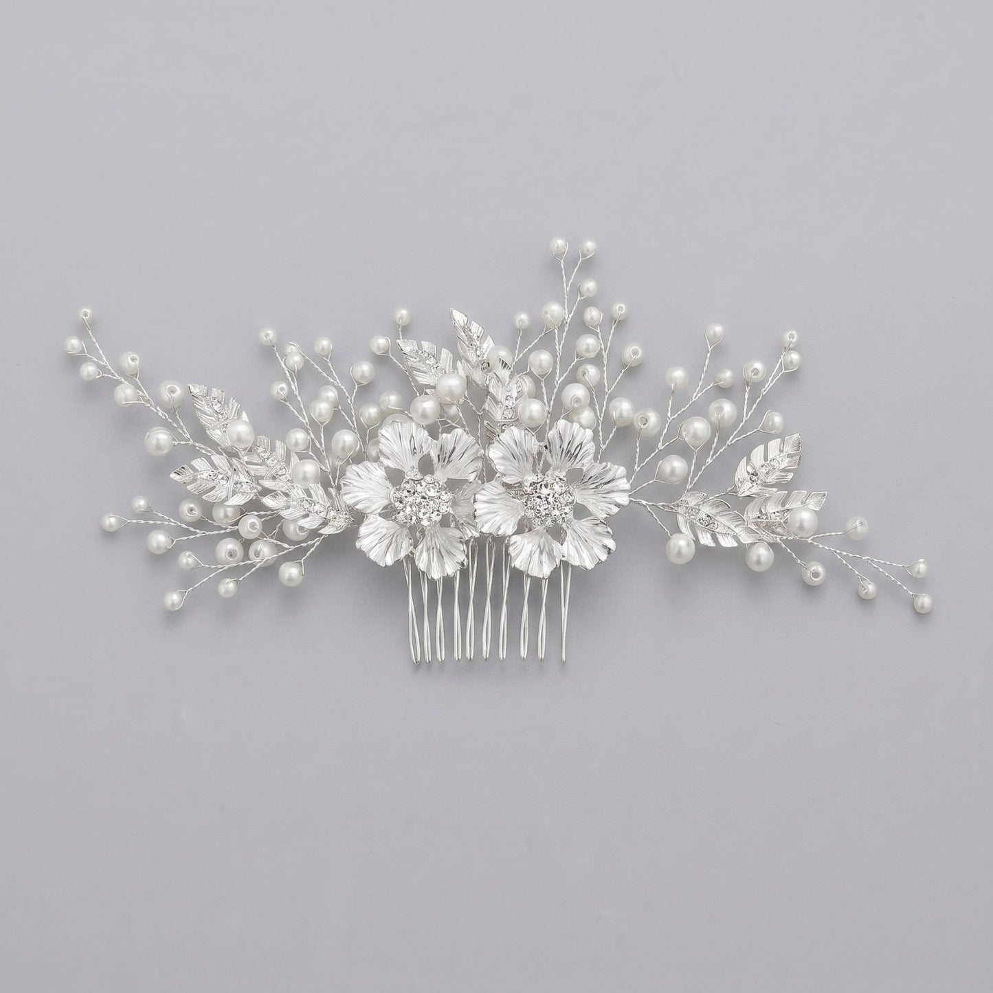 Exquisite Pearl and Crystal Flower Headpiece for Bridal Photoshoots