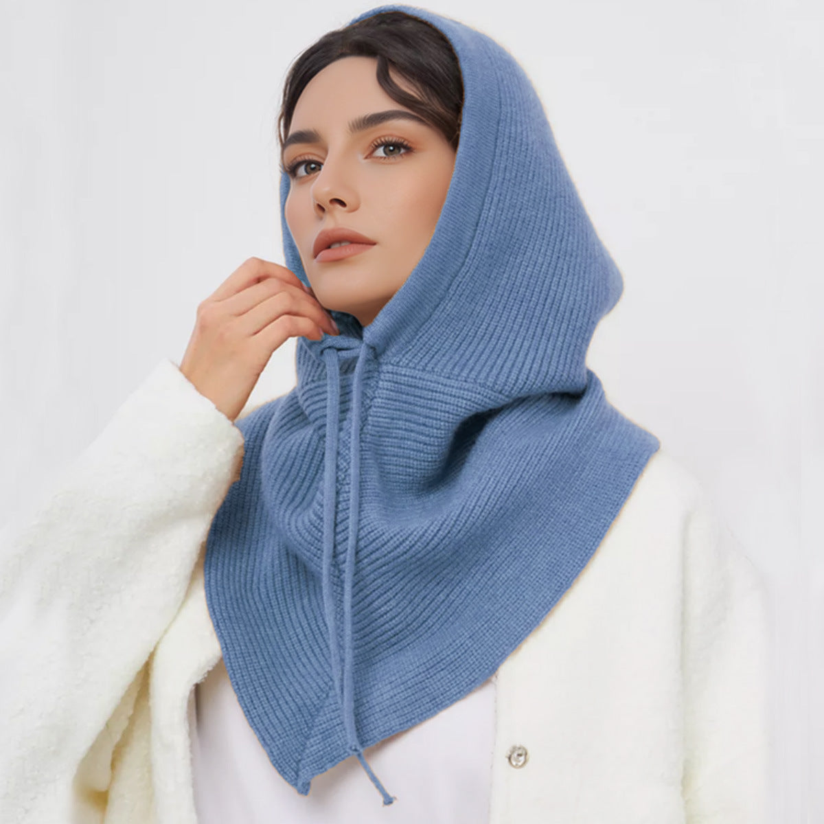 Knitted Balaclava Hoodie Scarf Warm Multifunctional