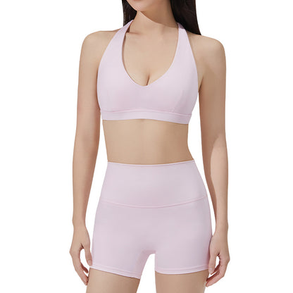 Yoga Bralette Set with Neck Tie, Stylish Workout Apparel for Women