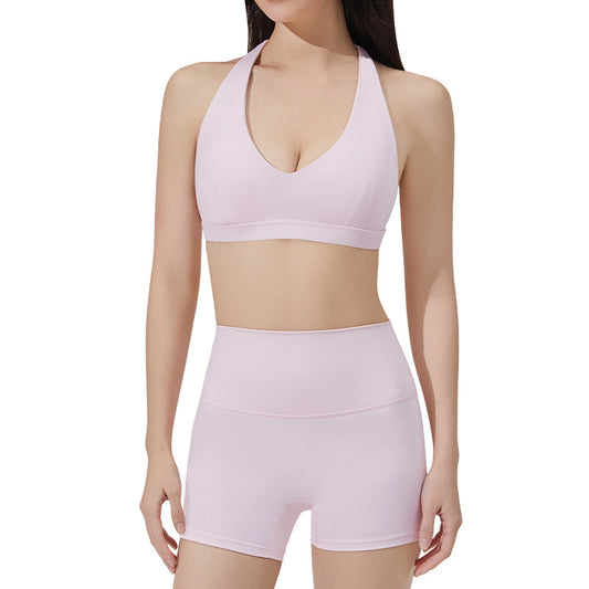 Yoga Bralette Set with Neck Tie, Stylish Workout Apparel for Women