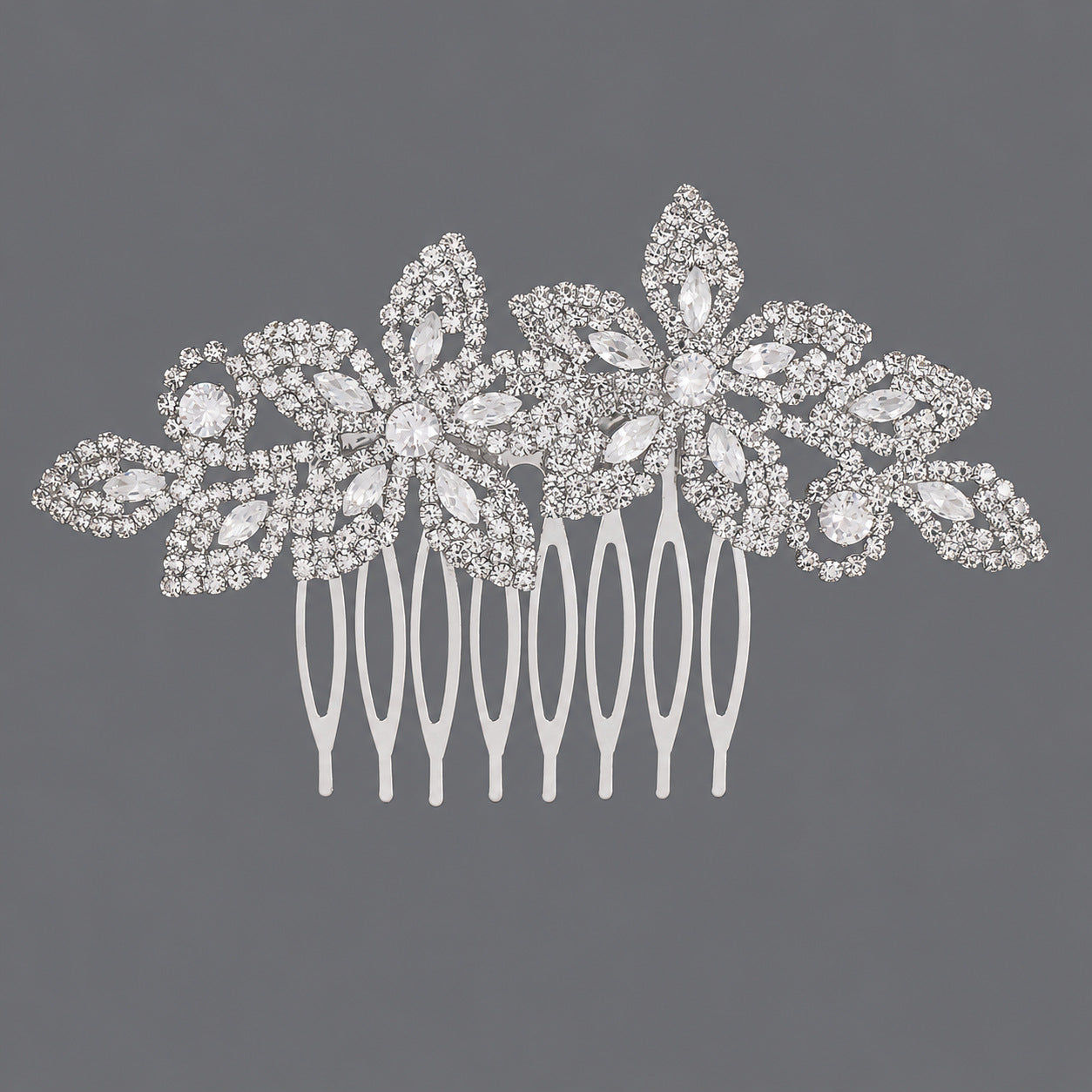 Vintage Floral Zircon Hair Comb Elegant Bridal Headpiece