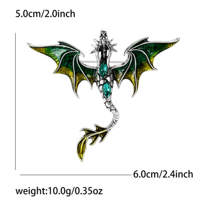 Elegant Enamel Dragon Brooch for Stylish Outerwear