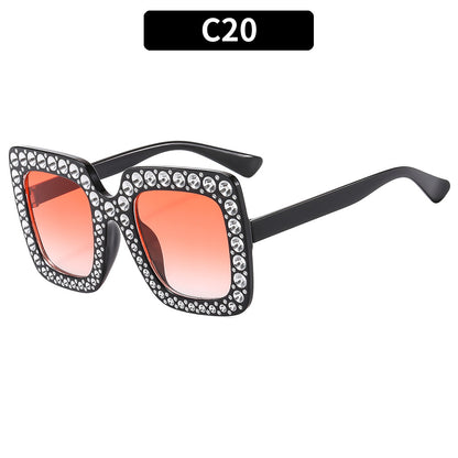 Colorful Gemstone-Embellished Disco Sunglasses Retro Style
