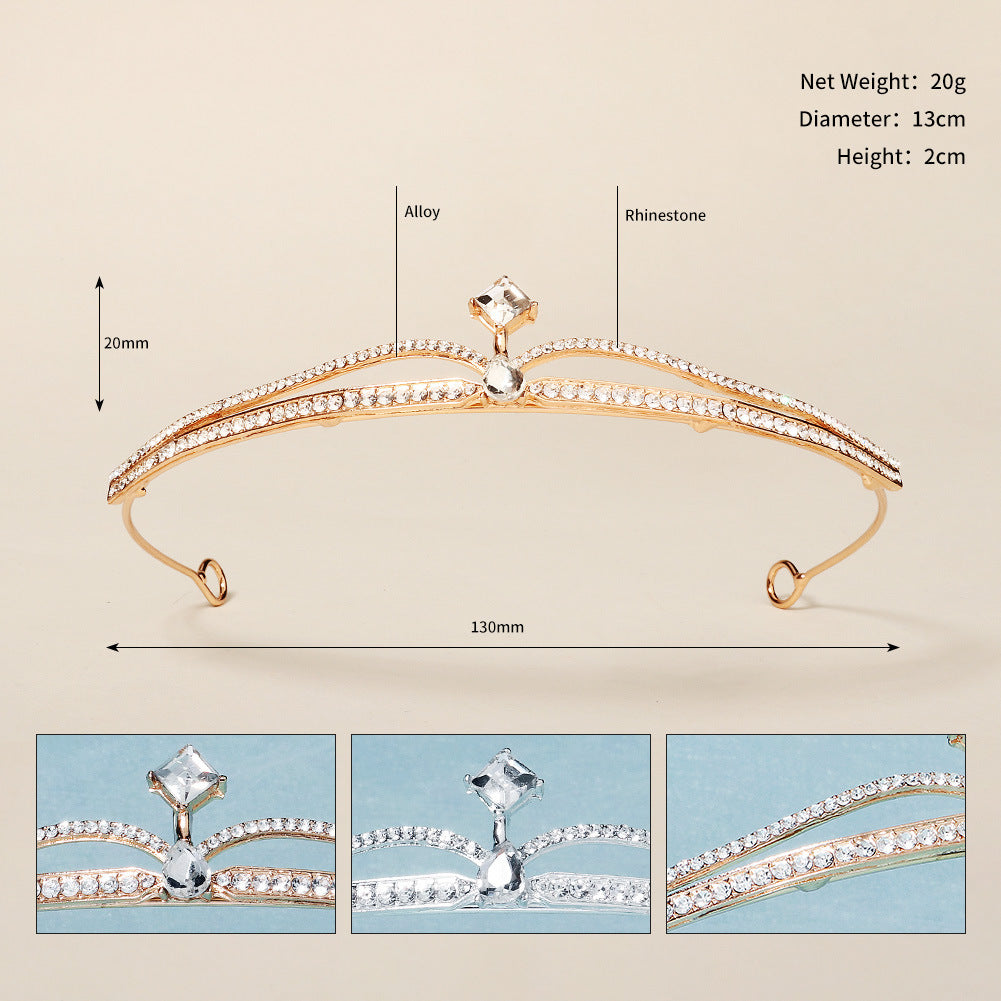 Bridal Crown with Exquisite Crystal Accents for Wedding and Parties