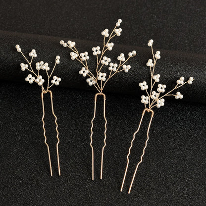 U Shaped Pearl Hair Pins Handmade Wedding Party Accessories