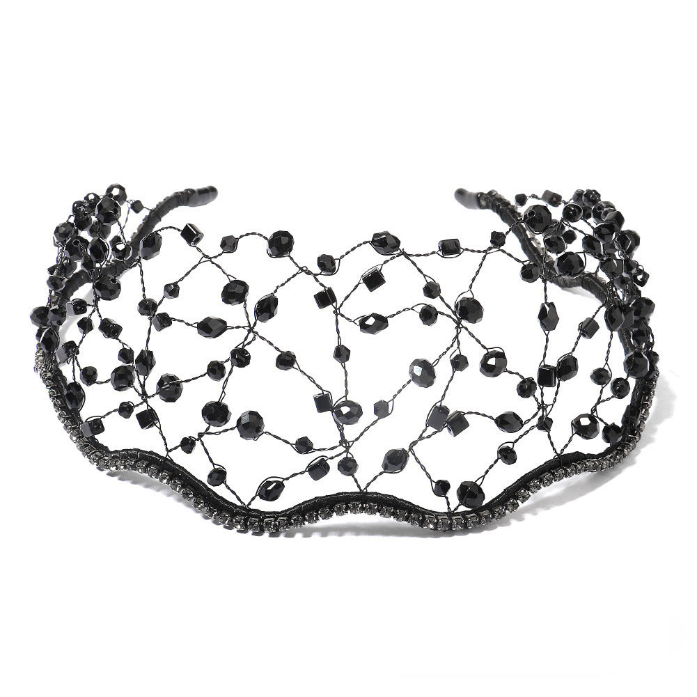 Vintage Handmade Beaded Headband for Women - Elegant Bridal Accessory