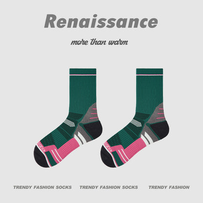 Athletic Colorblock Mid Calf Moisture Wicking Socks