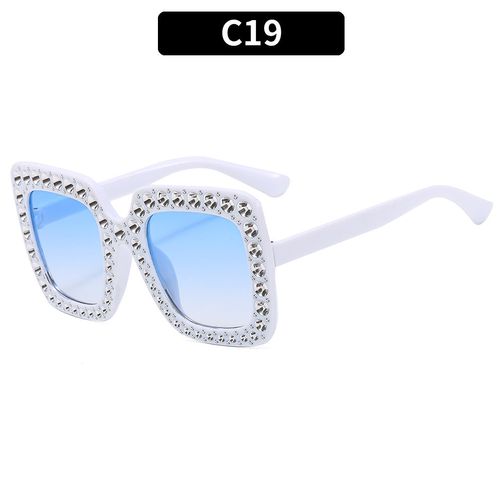 Colorful Gemstone-Embellished Disco Sunglasses Retro Style