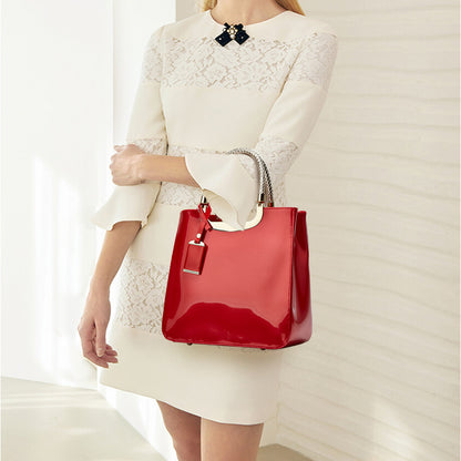 Fashionable Patent Leather Tote Bag for Women
