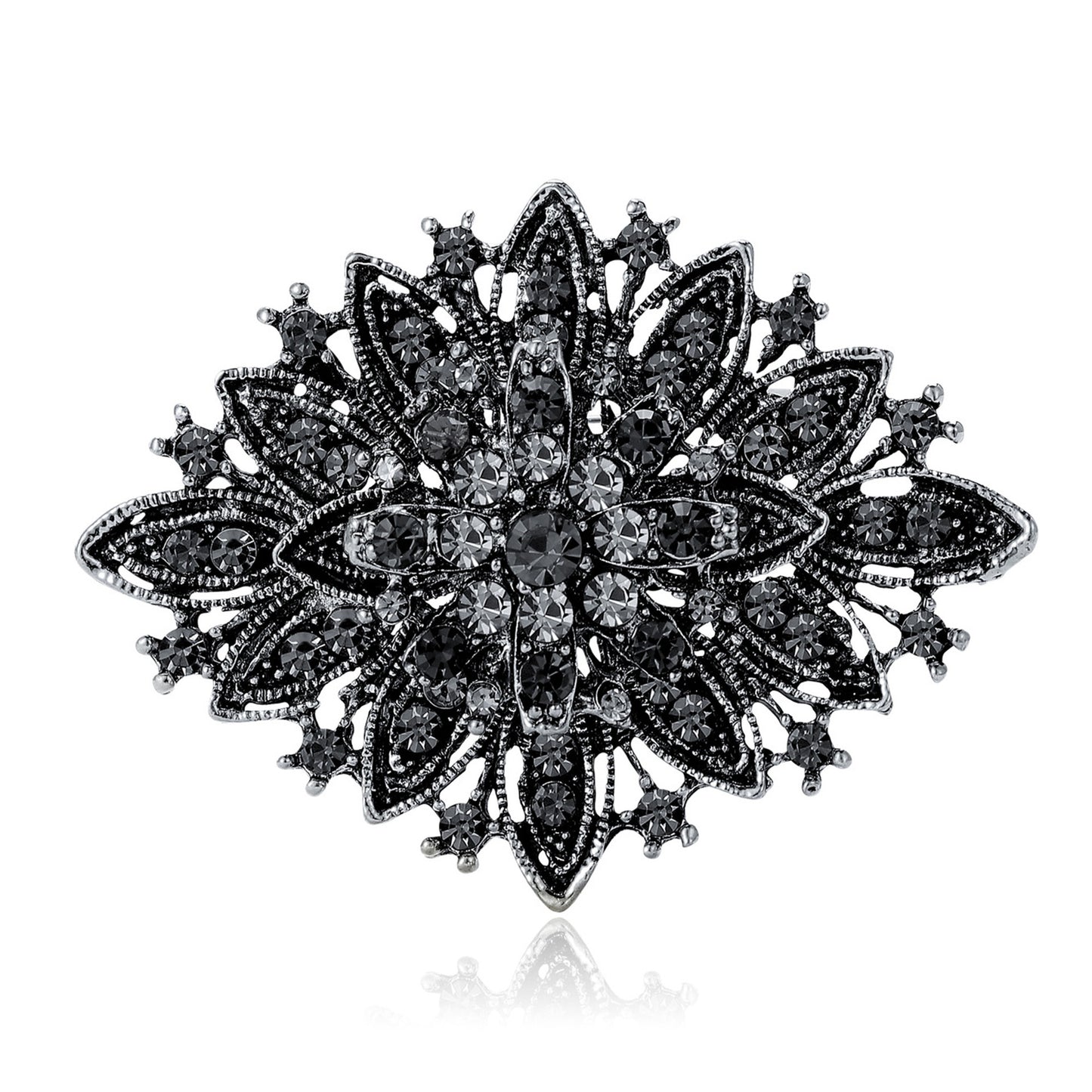 Exquisite Alloy Brooch with Rhinestones Elegant Fashion Accessory