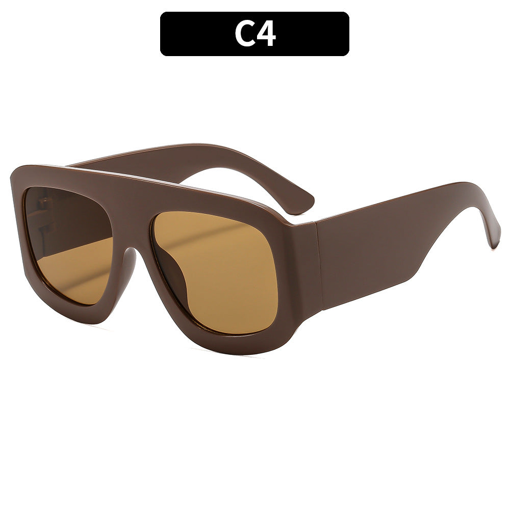 Trendy Square Frame Sunglasses UV400 Protection