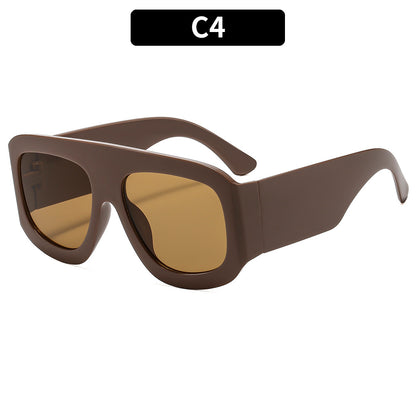 Trendy Square Frame Sunglasses UV400 Protection