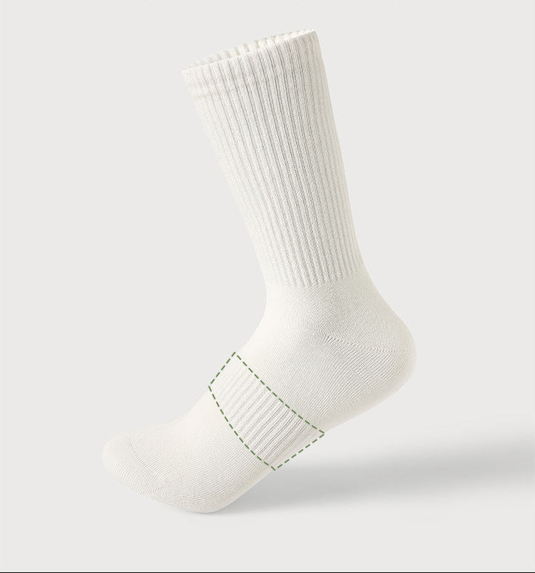 Seamless Mid Calf Floral Antibacterial Cotton Socks