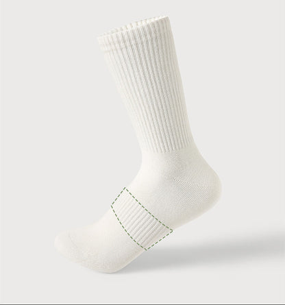 Seamless Mid Calf Floral Antibacterial Cotton Socks