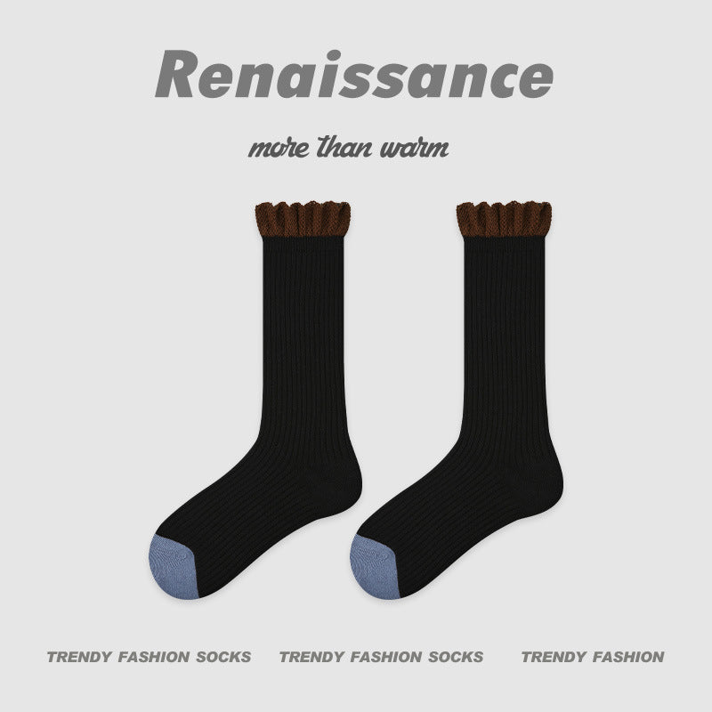 Mid Calf Slouch Socks Seamless Cotton Moisture Wicking