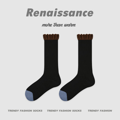Mid Calf Slouch Socks Seamless Cotton Moisture Wicking